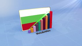 Bulgaria Country Flag on Bar Graph Upward Rising Green Arrow Developing Country Concept. Flag of the Bulgaria - Powered by Shutterstock - Get 15% off with code: PIKWIZARD15
