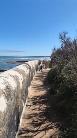 Peaceful walk by the seashore in France