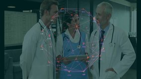 Discussing medical data, doctors collaborating on network connections with animation. Healthcare, collaboration, innovation, technology, networking, team - Powered by Shutterstock - Get 15% off with code: PIKWIZARD15