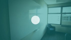 Animation of music notes and smartphone icons connected over office setting. networking, technology, digital, communication, connectivity, collaboration - Powered by Shutterstock - Get 15% off with code: PIKWIZARD15