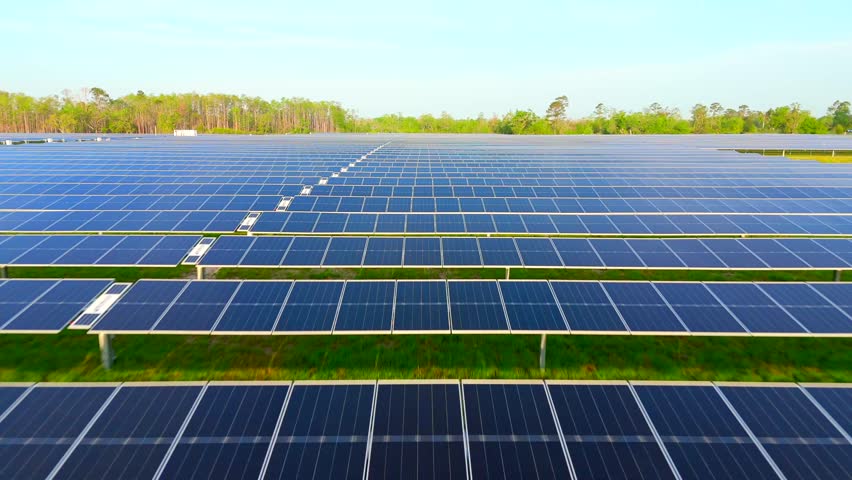 Fast drone pov flight over solar farm panels Florida USA 2025 - Powered by Shutterstock - Get 15% off with code: PIKWIZARD15