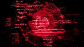 Animation of digital network and cybersecurity icons on red and black background. Technology, connection, data, internet, protection, virtual - Powered by Shutterstock - Get 15% off with code: PIKWIZARD15