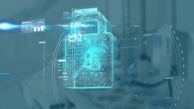 Digital lock and data processing animation over futuristic cityscape background. Cybersecurity, technology, encryption, data protection, innovation, future - Powered by Shutterstock - Get 15% off with code: PIKWIZARD15