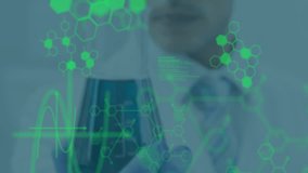 Analyzing data on green digital interface, medical professional focused in hospital. Healthcare, technology, data analysis, innovation, clinical, research - Powered by Shutterstock - Get 15% off with code: PIKWIZARD15