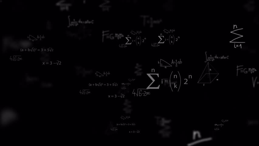 Math Formulas Fly Towards Camera In Seamless Loop On A Transparent Alpha Channel