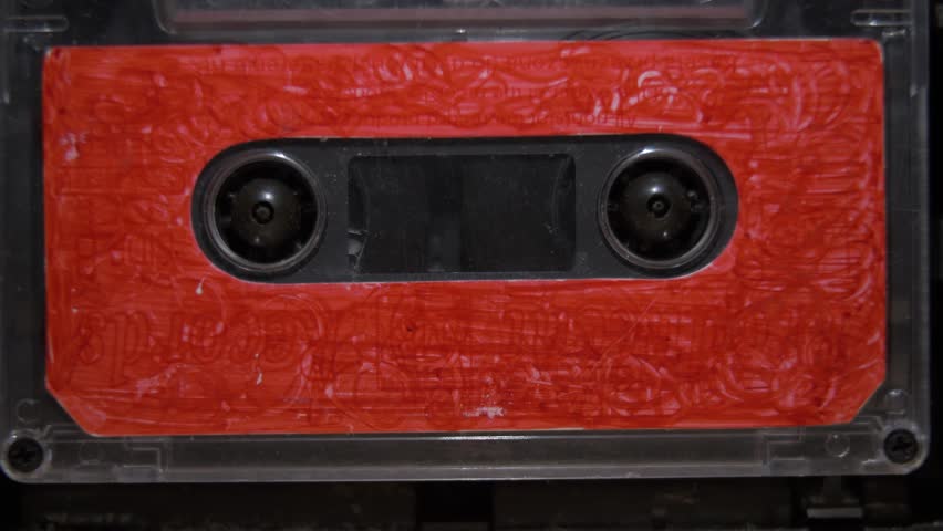 Red Audio Cassette Player Close Up