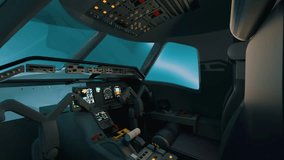 Futuristic Aircraft Cockpit with Digital Displays and Holographic Scanner. 3D Illustration - Powered by Shutterstock - Get 15% off with code: PIKWIZARD15