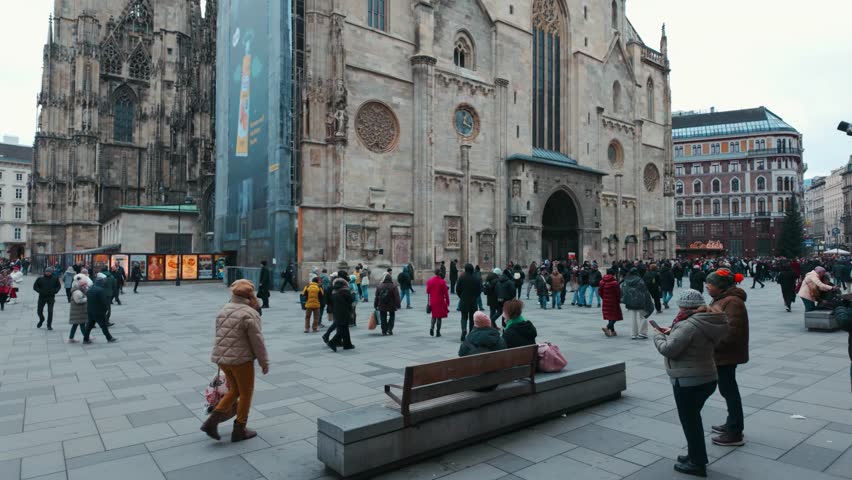 Vienna, Austria - April 12, 2025: Stephansplatz in Vienna Old Town in Austria