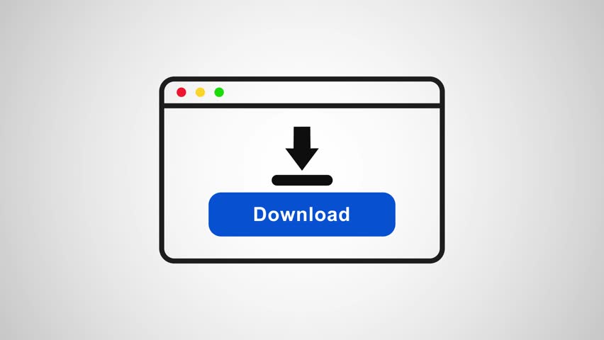 Animated Cursor Clicking Download Button in Web Browser Interface