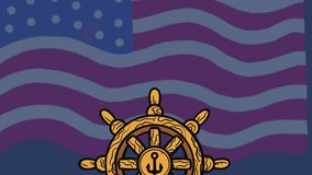 Illustration background maritime day, happy maritime day, footage background texture, Blank page, American flag - Powered by Shutterstock - Get 15% off with code: PIKWIZARD15