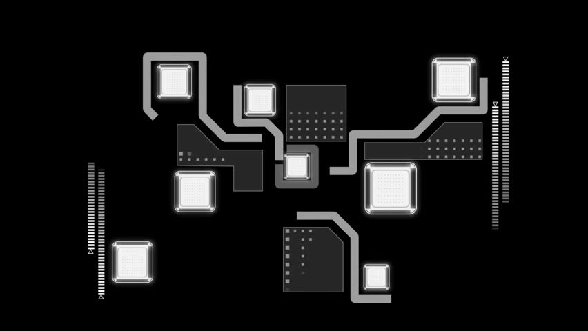 Animation of circuit board design overlaying digital binary code on black background. Technology, electronics, data, coding, circuitry, futuristic - Powered by Shutterstock - Get 15% off with code: PIKWIZARD15