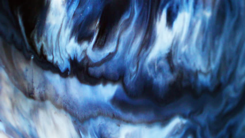 Dark ink. Marble paint. Grunge enamel chaotic waves pouring over barrier. Color art emulsion mix with gray curly pattern defocused surface.