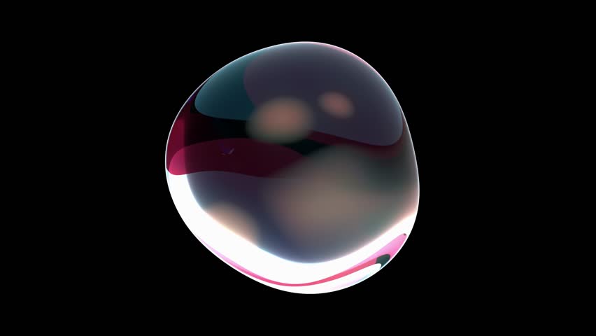 Water bubble element animation. Movement of air bubbles and RGB light on black background and green screen. 3d render.	