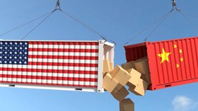Trade Conflict Concept with USA and China Cargo Containers Crash - Powered by Shutterstock - Get 15% off with code: PIKWIZARD15