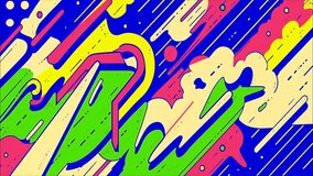 A vibrant animated background in anime and comic style with dynamic lines, zigzags, geometric elements, and graffiti aesthetics. Perfect for VJ loops, clips, stage backgrounds, and motion graphics. - Powered by Shutterstock - Get 15% off with code: PIKWIZARD15
