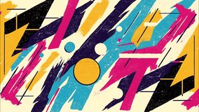 A vibrant animated background in anime and comic style with dynamic lines, zigzags, geometric elements, and graffiti aesthetics. Perfect for VJ loops, clips, stage backgrounds, and motion graphics. - Powered by Shutterstock - Get 15% off with code: PIKWIZARD15