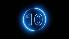 5 second countdown timer 4k animation with neon number text glowing from 5 to 0 with interesting circle animation. Top ten countdown animation text , neon light numbers from 5 to 0	 - Powered by Shutterstock - Get 15% off with code: PIKWIZARD15