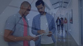 Discussing data processing, diverse colleagues using digital interface in office. Technology, collaboration, teamwork, innovation, communication, brainstorming - Powered by Shutterstock - Get 15% off with code: PIKWIZARD15