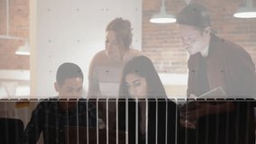 Collaborating over financial data, diverse team creating animation in modern office. Teamwork, collaboration, finance, diversity, creativity, brainstorming - Powered by Shutterstock - Get 15% off with code: PIKWIZARD15