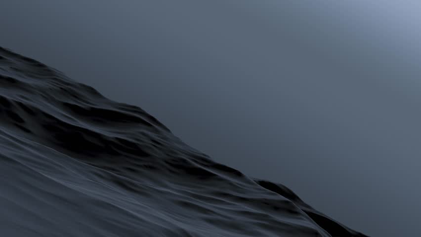 Black and blue mountain landscape on the horizon at dusk, mountain rocky landscape in darkness,animation.3D render