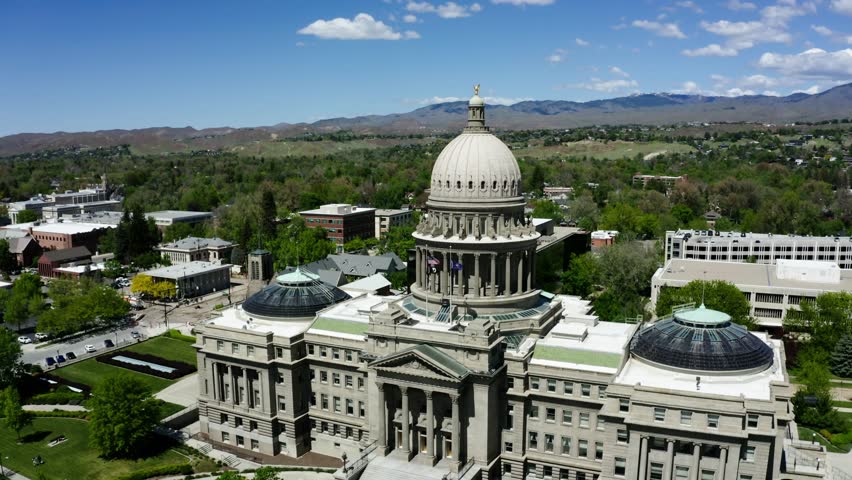 Widening aerial view of Idaho