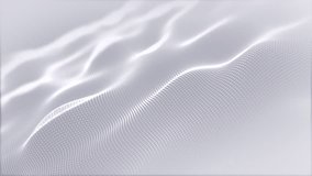 Particles white wave. Cyber technology background loop. Abstract seamless animation of mesh glowing dots digital luxurious wave particles flows background. Bright white grey waves. looping - Powered by Shutterstock - Get 15% off with code: PIKWIZARD15