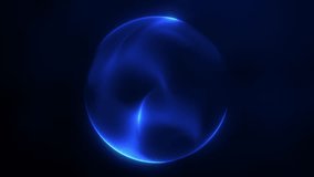Navy blue shimmering energy sphere of glowing liquid particles and magic plasma on dark background. Luxury digital sci fi futuristic orb screensaver for business. 4k 60 fps looped minimal graphic. - Powered by Shutterstock - Get 15% off with code: PIKWIZARD15