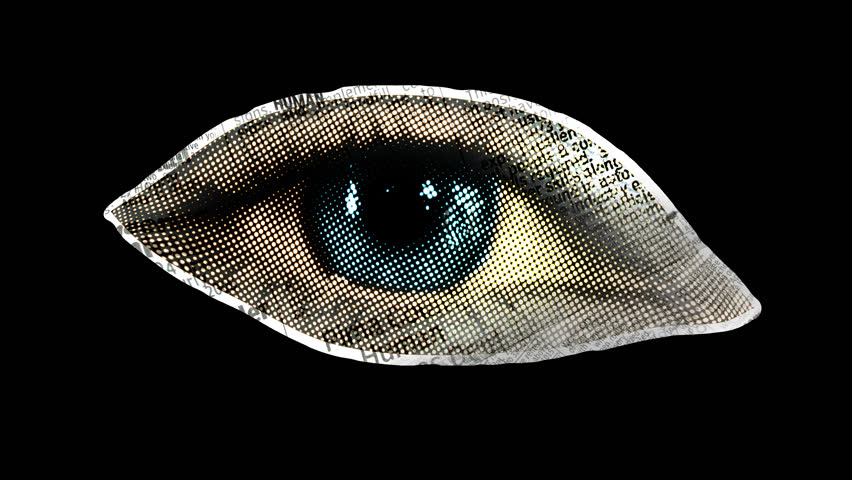 Eye Blinking - Isolated Paper-cut Element with alpha channel embedded. The part between the unfolding and folding part is loopable with the help of your editing software.
