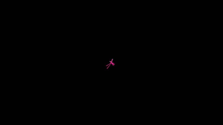 Abstract futuristic background with animation explode purple dots and line. Magic flickering dots or glowing flying points