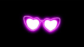 Neon heart-shaped glasses sticker with alpha channel transparency - Powered by Shutterstock - Get 15% off with code: PIKWIZARD15
