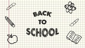 Welcome Back to school animated video background. Education elements in notebook. Study material learning tools - Powered by Shutterstock - Get 15% off with code: PIKWIZARD15