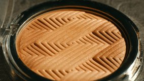 Professional makeup artist deftly gains shimmering bronzing powder on brush, focusing on application techniques. Professional makeup artist captures vibrant powder on brush.  - Powered by Shutterstock - Get 15% off with code: PIKWIZARD15