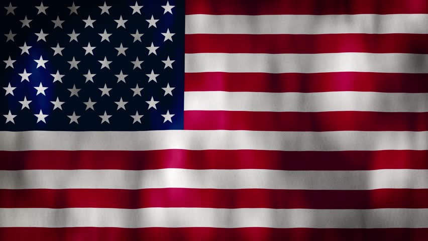 Animated background. American flag in 4k. USA flag fluttering in the wind
