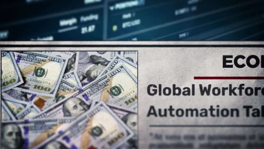 Global Workforce Shrinks as Automation Takes Over Title on Digital Newspaper