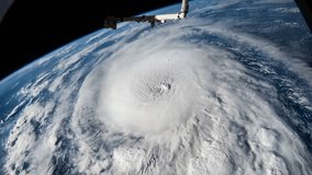 Satellite view. Timelapse hurricane Milton over the Atlantic close to the US coast . Elements of this image furnished by NASA. - Powered by Shutterstock - Get 15% off with code: PIKWIZARD15