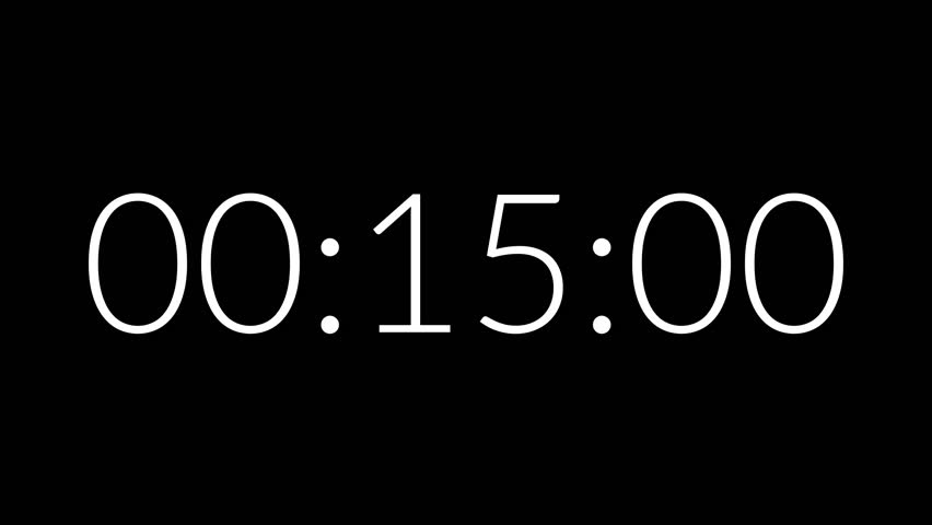 Countdown timer from 15 minute to 14 minute suitable for presentations, productivity, educational content, and more