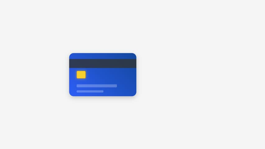 Credit card swipe and chip pulse animation without slot, illustrating payment or fintech ideas.