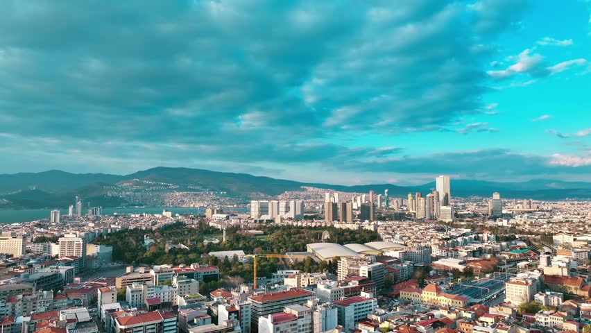 Izmir drone shooting - 4k aerial view of Izmir taken with a drone
