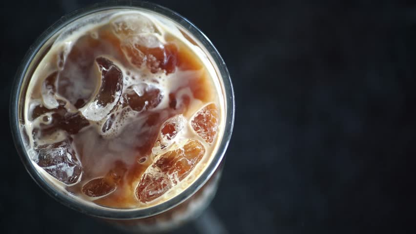 Refreshing cold brew coffee with ice in a glass