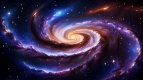 a stunning spiral galaxy with majestic curved arms, revolving around a bright, golden central core. - Powered by Shutterstock - Get 15% off with code: PIKWIZARD15