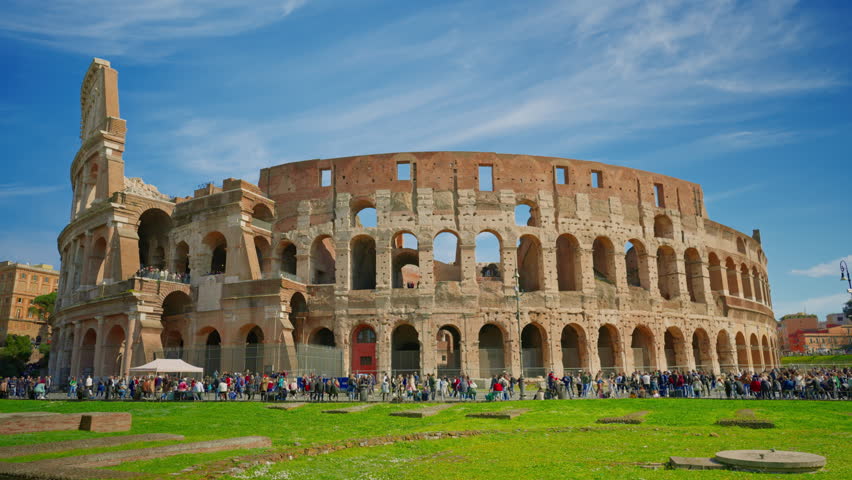 The Coliseum or Flavian Amphitheatre Colosseo on a sunny day, Rome, Italy