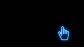 A hand touch click icon typically represents user interaction with a digital interface, such as tapping on a touchscreen or clicking with a mouse. neon click icon. - Powered by Shutterstock - Get 15% off with code: PIKWIZARD15