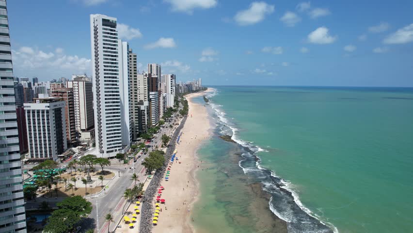 Boa Viagem Beach in the city of Recife in the state of Pernambuco in northeastern Brazil