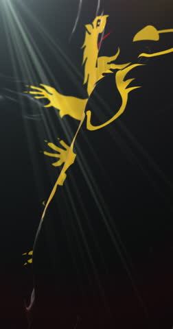 Flag of the welsh county of Ceredigion in Wales. Loop. 4K Vertical