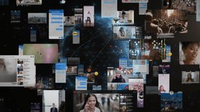  Earth Cities Illuminated At Night, Depicting A Global Network Of Social Media, Influencers, Emojis And Technology Connecting People Across The Globe With Futuristic Interface. - Powered by Shutterstock - Get 15% off with code: PIKWIZARD15