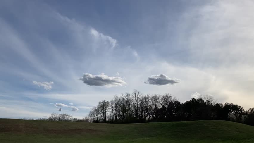 Blue Sky With Green Hill Stock Video
