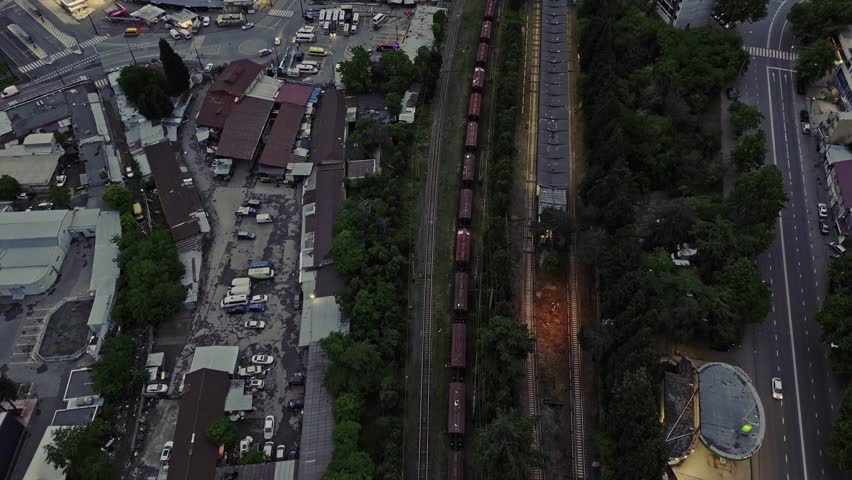 AI Night Transport Hub Train Station Detection Aerial