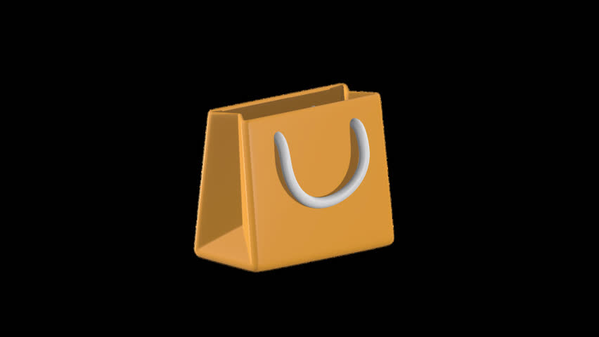Shopping Bag 3D Animated Icon with transparent background (HD)