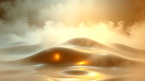 Abstract and serene landscape featuring smooth, undulating forms bathed in warm, golden sunlight and clouds. - Powered by Shutterstock - Get 15% off with code: PIKWIZARD15