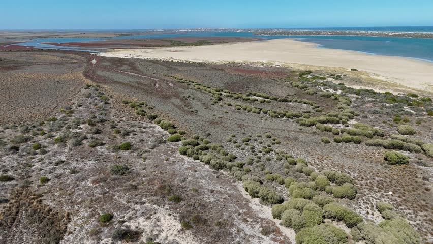 Coorong National Park – 4K Aerial Drone Footage from Murray Mouth Lookout, Hindmarsh Island, South Australia, Featuring Murray River Mouth, Sand Dunes, Estuary, Coastal Wetlands, Australia Wildlife